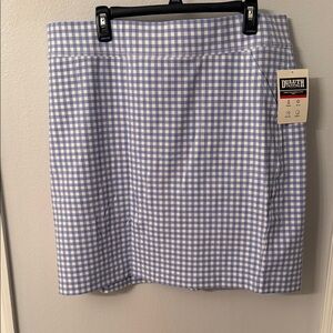 Duluth Trading Co Women's Blue Checkered cotton skort